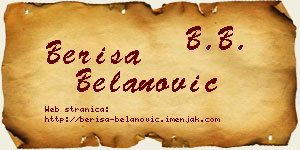 Beriša Belanović vizit kartica